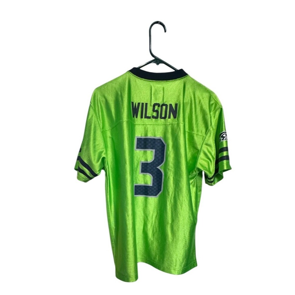 Seattle Seahawks Russell Wilson #3 NFL Youth Extra Large Alternate Jersey Used - Picture 2 of 5